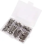 EVTSCAN M5 Screw Fastener Set 304 Stainless Steel Hex Bolts and Nuts Assortment Kit with Storage Box