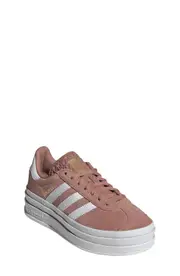 adidas Kids' Gazelle Bold Sneaker in Warm Clay/White/Gold at Nordstrom, Size 4 M