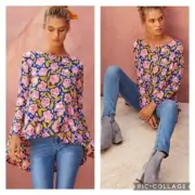 MISTER ZIMI Bloom Louise Long Sleeve Blouse Top NWT Size 12 AU / 8 US