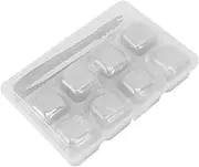 Stainless Steel Metal Ice Cubes - Food Grade Safe Ice Cube for Drinking - Reusable Whiskey Stones - High Cooling Technology - for Whiskey Beverage (8 Cubes with Ice Tongs)