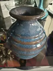 Rackliffe Pottery Blue Hill Maine Ware Studio Art Ribbed 5” Bud Vase