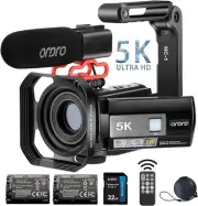 AE20 5K Video Camera Camcorder with 95° Wide Angle WDR Mode EIS Stabilizer