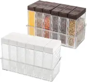 12 Pcs Spice Shaker Jars, Plastic Seasoning Containers Dispenser Travel Seasonin