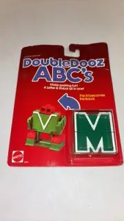 1985 Mattel Double Dooz ABC's Transforming Blocks Educational Toy Letter M Robot
