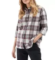 Barbour women bethwin shirt plaid in cloud check red and black size 8 nwt
