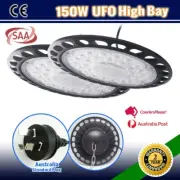 2x UFO TSDA 150W LED HIGH LOW BAY WORK LIGHT WAREHOUSE FACTORY GROW DOWN LAMP