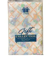 Avon Easter Gift Collection Table Cloth Vinyl Springtime Bunny Duck 52"x70" Vtg