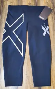 2xu Women’s 3/4 Thermal Compression Tights Black/Silver Size ST NWT