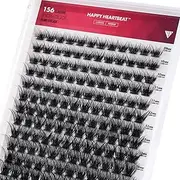 Individual Lashes M1 Dramatic Eyelash Extension 9-16mm C Curl Soft Faux Mink Lashes Clusters C/D Curl Individual Lashes Extensions DIY Clusters Lashes -Happy Heartbeat(M1-0.07, C-9-16-MIX)