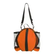 Basketball Bag Ball Backpack with Shoulder Strap/2 Side Mesh Pockets, Orange