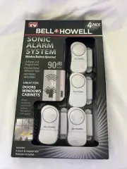Bell Howell Wireless Battery Operated Sonic Alarm System 4 Pack NEW