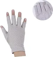 [VALICLUD] Ultra-Thin Mountain Bike Gloves Women's Driving Gloves Uv Protection Half Finger Design Non-Slip Grip Grey