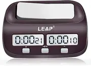 LEAP Chess Clock Digital Chess Timer Professional for Board Games Timer with Alarm Function (Official Store) Brown