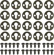 SING F LTD 20x Flat Round Keyhole Hangers Frame with Screws for Hanging Artworks Picture