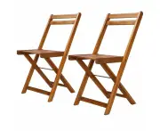 Outdoor Bistro Chairs 2 Pcs Solid Acacia Wood