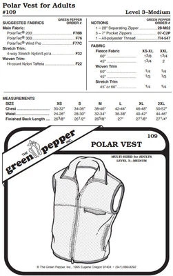 Adult’s Plush Polar Jacket & Vest Coat #507 Sewing Pattern (Pattern Only)