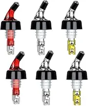 Automatic Measured Bottle Pourer 6 Pack, 1oz/30ml Quick Shot Spirit Measure Liquor Pour Spouts with Dust Caps, Cocktail Dispenser for Wine Alcohol Drinks, Home Bar Bartending Tools