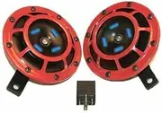 AEspares Red Grill Horn Set Super Tone Dual Tone 12V 500/300HZ + Relay