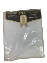 WONDERCALE BY SPRINGMAID DOUBLE FLAT WHITE SHEET NO-IRON PERCALE NEW