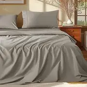 [Shilucheng] 100% Egyptian Cotton Queen Size Sheets Set - 1000 Thread Count，Luxury Cotton Bed Sheets，Breathable & Cooling Bedding and Pillow Cases, 16 Inch Deep Pocket - 4 Piece (Taupe, Queen)