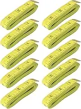 Baxnore 10PCS Tailor Tape, Double Scale Soft Measuring Tape, PVC Flexible Ruler with Metal Ends, Cm/in Units for Body Measurement Sewing 2.0x300cm (2.0cm*300cm Yellow)