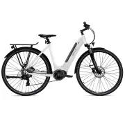 VALK Electric Commuter Bike Mid-Drive Large Step-Thru Frame, ebike e-bike for Women and Ladies, White