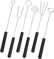 CHILDWEET 6pcs Stainless Steel Fondue Forks Versatile Chocolate Dipping Tools for Hot Pot Baking Cheese User Friendly Design for Easy Handling Kitchen Supplies