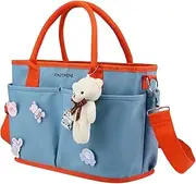Générique Satchel Bags for Women, Waterproof Purses with Large Capacity, Multi Purpose Travel Tote Diaper Bag, Large Opening Nursery Storage with Dry Wet Separation for Moms and Busy Parents, Blue, Se
