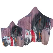 Native American Art on Painted War Pony Horse Towel with Hood