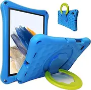 DJ&RPPQ Kids Case for Samsung Galaxy Tab A8 10.5'' 2022, Lightweight EVA Kids Friendly ShockProof 360 Rotating Grip Handle Folding Stand Case for Galaxy Tablet A8 10.5 Inch (SM-X200/X205/X207)-Blue