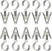 10 Pack Large Clear Collection Hanger Clips, Gutter Hangers - No Screws, Rust-Proof, for Hanging Party Lights, RV Awning, Banners, Flags, Chimes, Rope, Greeting Cards, Curtain Clips Hooks