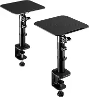 WALI Studio Monitor and Speaker Stand, Clamp-on Desktop Stand Set of 2, Height