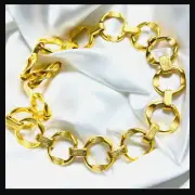 Jackie O Jacqueline Kennedy Bold Matte Gold Necklace Statement JBK Camrose Kross