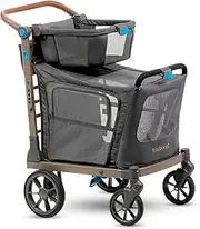 Pet XL Foldable Cart - Adjustable & Portable Pet Stroller with Caddy, Shopping Basket, Foam Filled Rubber Wheels & Storage - Carriage for Small & Medium Dogs, Cats Under 75 lbs