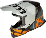 Klim F5 Koroyd Ascent Mips, motocross helmet , color: Light Grey/Black/Matt Orange/Petrol , size: XXL