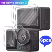 6Pcs DJI Osmo Action 3 Tempered Glass Front Rear Screen Protector Lens