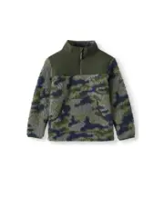 Wonder Nation BoyQuarter Zip SnowTip Sherpa JacketSuper Soft Color Camu Size XXL
