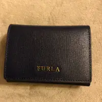 在飛比找蝦皮購物優惠-Furla 小皮夾 短夾 深藍