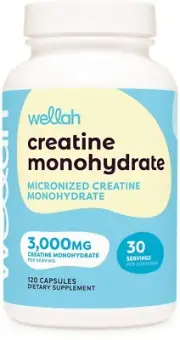 Wellah Creatine Monohydrate Capsules (3000 mg) 120 Capsules - Micronized