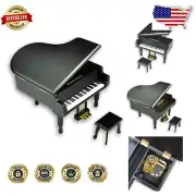 Timeless Wooden Wind-Up Music Box - 5.5" Grand Piano with Stool & Sankyo Tune