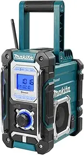 Makita DMR108 Site Radio with Bluetooth and Mobile USB Charging Sock - Blue (4-Piece)