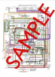 MGB 1970-71 Full Colour Wiring Diagram A3 & Laminated - Wipe Clean! - 16"x12"