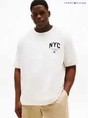 Tommy Hilfiger Cream Plus Regular Fit Short Sleeve T-Shirt (W59078) | $150