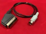 Sinclair QL 8Pin DIN to TV/Monitor RGB Scart. monitor Lead/Cable 1m