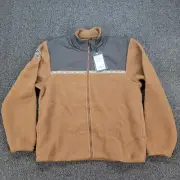 Prana Jacket Mens Medium Sepia Hurricane FZ Fleece Aztec Trim Southwestern NWT