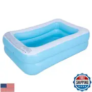 Outraveler Inflatable Kiddie Swimming Pool, Outdoor Blow Up Rectangular Pool