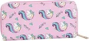 [FRCOLOR] Cute Cartoon Unicorn Zipper Wallet for Women Long Purse for Cards and Cash Stylish Travel Accessory with Adorable Unicorn Design