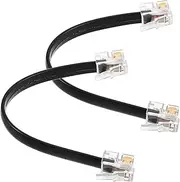 NUOBESTY 2PCS Core Flat Telephone Cable Male to Male Connector for Home Use Durable and Reliable Signal Transmission Easy Installation Space Saving Design for Organized Setup