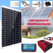 200W Solar Panel Kit 4000W Power Inverter Set 12V 100A Solar Charge Controller