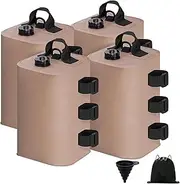 [TGJBER] Tent Weight Set of 4/8 Weight Bag Multi-Weight for Tarp Tents Band Tape Water Injection Type Outdoor Heavy Bag Beach Umbrella Versatile Weight Gazebo Shelter (4, Khaki-Square)